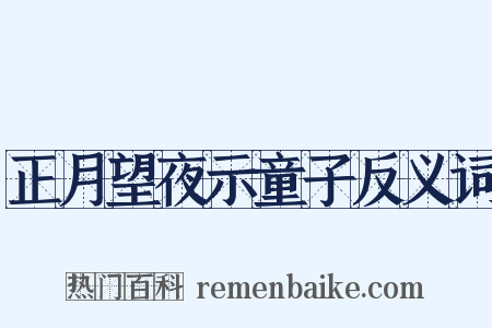正月望夜示童子反义词是什么意思的图片